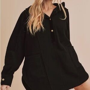 Black Hooded Pullover